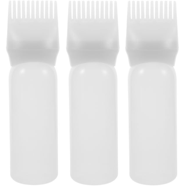 Miangastore 3pcs Root Comb Applicator Bottle Hair Oil Applicator Bottle Hair Dye Comb Bottle