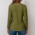 thumbnail image 4 of Women's Long Sleeve Waffle Knit Tops 2026 Fall Henley V Neck Shirts, XL, 4 of 8