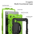 thumbnail image 6 of Case for Samsung Galaxy Tab S6 Lite 10.4 Inch 2024/2022/2020 with Screen Protector, 360 Degree Rotating Kickstand Hand Strap Heavy Duty Shockproof Cover with Shoulder Strap, Lime PC, 6 of 7