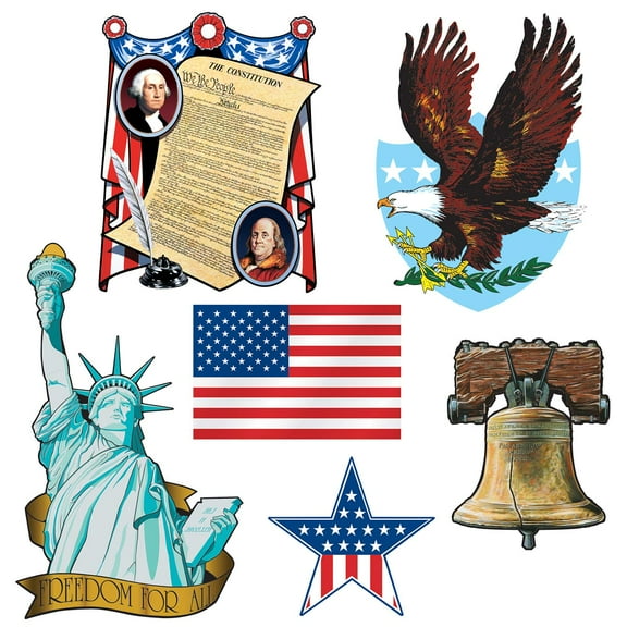 Assorted Patriotic Decorating Cutouts - 6 Pcs.