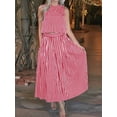 thumbnail image 5 of Womens 2 Piece Skirt Sets Summer Striped Sleeveless Tank Tops Midi Dress Vacation Outfits Matching Sets Red S, 5 of 7