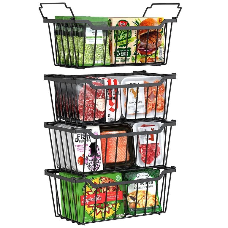 Yeabett 4-Pack Freezer Organizer Bins with Foldable Handles photo 8