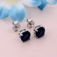 thumbnail image 5 of 925 Silver Sapphire Stud Earrings- September Birthstone for Women, 5 of 8