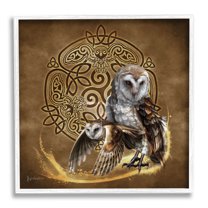 Stupell Industries Abstract Fractal Owls Animals & Insects Painting White Framed Art Print Wall Art, 24 x 24