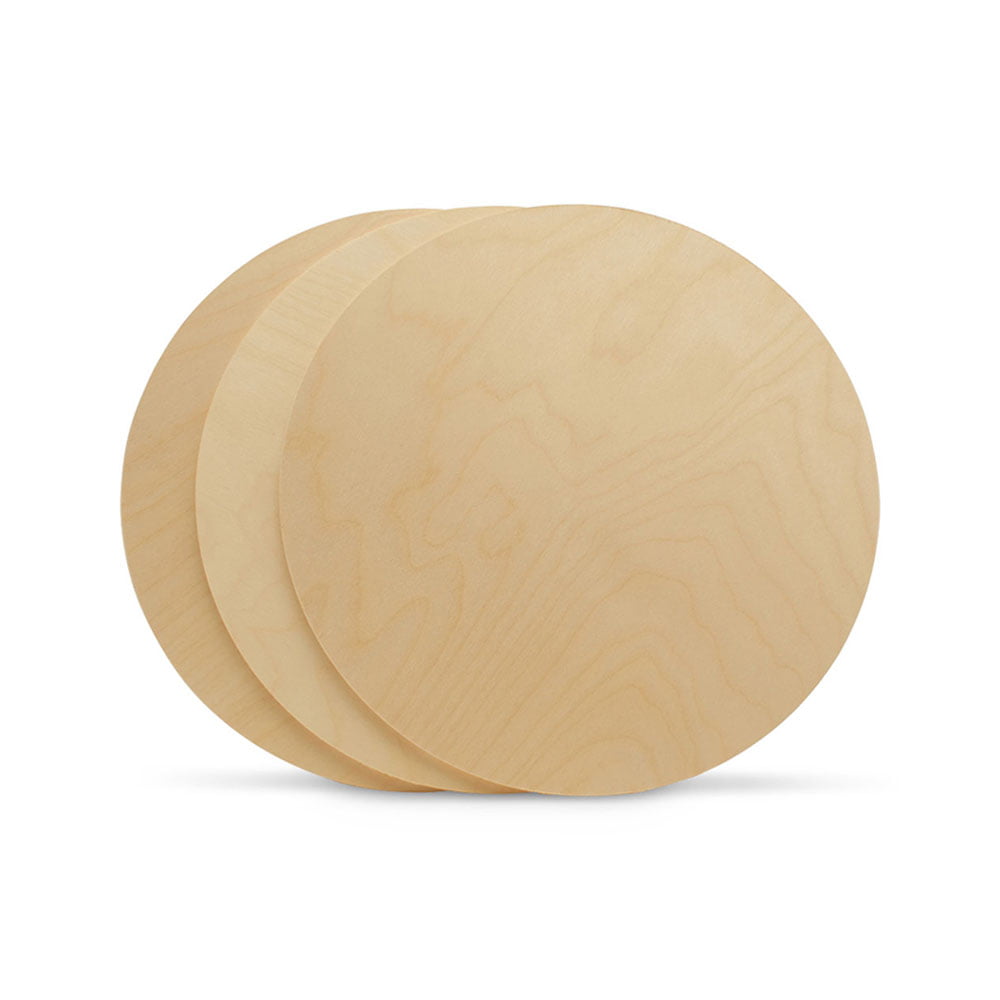 Round Wooden Discs, 50Pcs 15mm - Log Unfinished Wood Circles with Holes