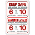 thumbnail image 1 of Social Distancing Sign, Social Distancing English And Spanish Sign, 10x7 Aluminum, 1 of 1