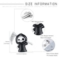 thumbnail image 4 of Grim Reaper Earrings 925 Sterling Silver Skull Stud Earrings Death Grim Reaper Halloween Horror Jewelry Christmas Gifts for Women Daughter Her, 4 of 5