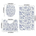 thumbnail image 2 of Bathroom Rugs Sets 3 Piece - Floral butterfly Absorbent Non Slip Bath Mats, U-Shape Toilet Lid Cover, Contour Mat, Soft Washable Shower Mats Bath Rug Mat for Bathroom Tub Toilet, 2 of 7