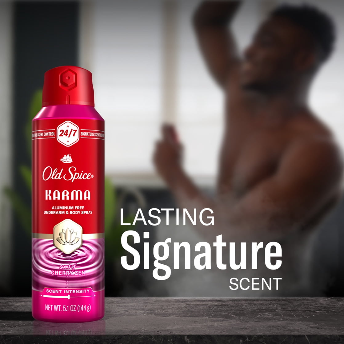 Old Spice Red Collection Body Spray for Men, Karma Scent, 5.1oz