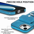 thumbnail image 3 of TECH CIRCLE Case for iPhone 15 Plus, [Built-in 2 Micro-SIM Card Slots] Slim Soft Shockproof Protective Cover with Ring Holder Stand + Card Holder Pocket + Eject Pin Holder - Blue, 3 of 8