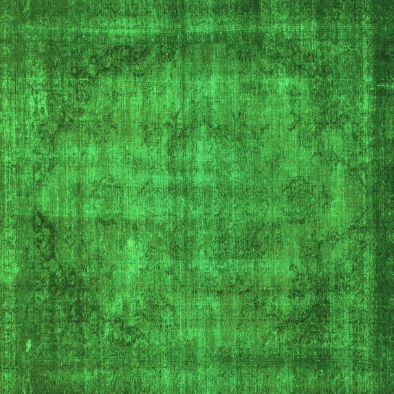 Ahgly Company Indoor Square Abstract Green Modern Area Rugs, 7' Square