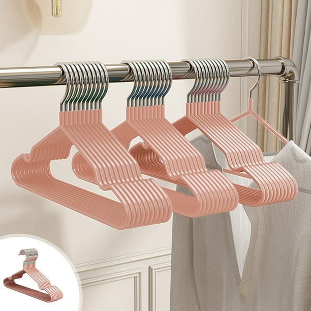 Paquete de 10 tendederos | Perchas metálicas multifuncionales antideslizantes con ganchos adicionales | Percheros ligeros de ABS que ahorran espacio para ropa, calcetines, ropa interior, armarios y