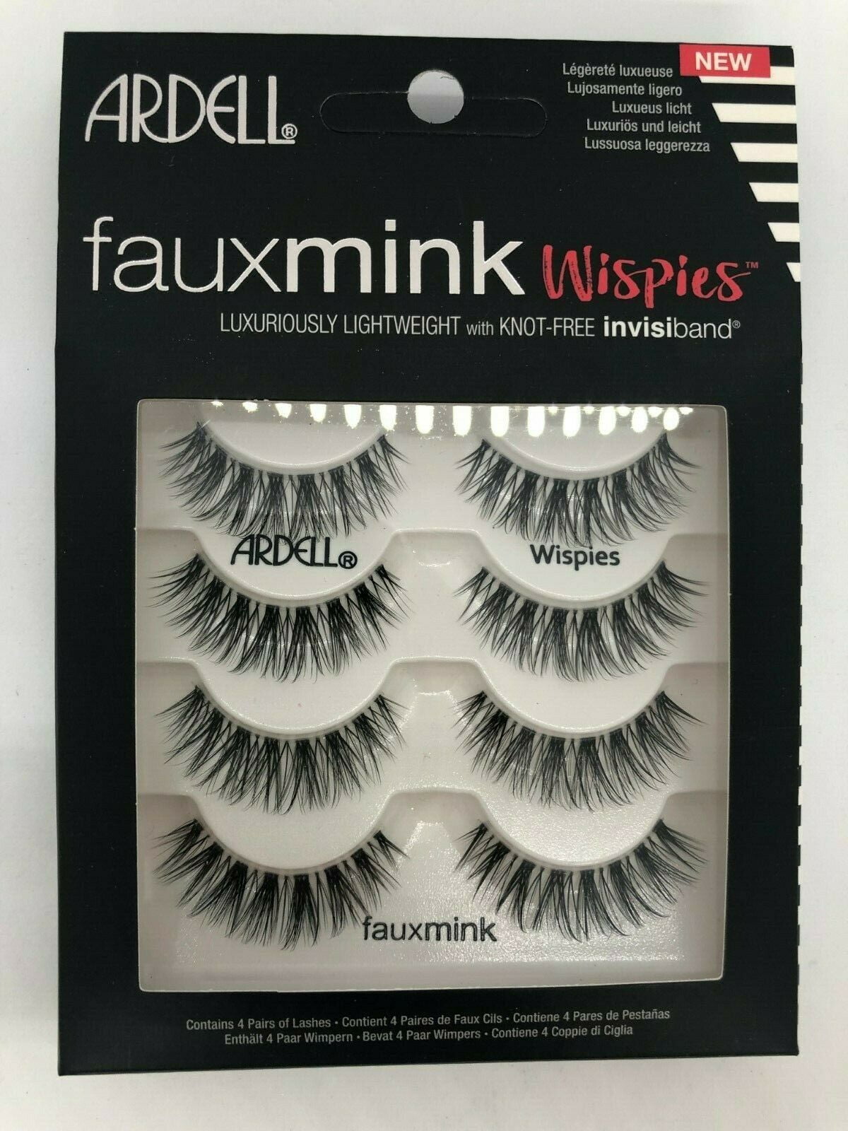 *4 Pairs* ARDELL FAUX MINK LUXURIOUSLY LIGHTWEIGHT EYELASHES Wispies