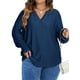 thumbnail image 1 of Blusa tipo túnica Eytino, talla grande, para mujer, cuello en V, 2 x vela, 1 of 6