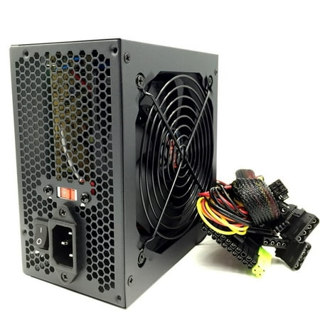 KENTEK 450 Watt 450W 120mm Fan Black ATX Power Supply 12V SATA 20/24 Pin Intel AMD by