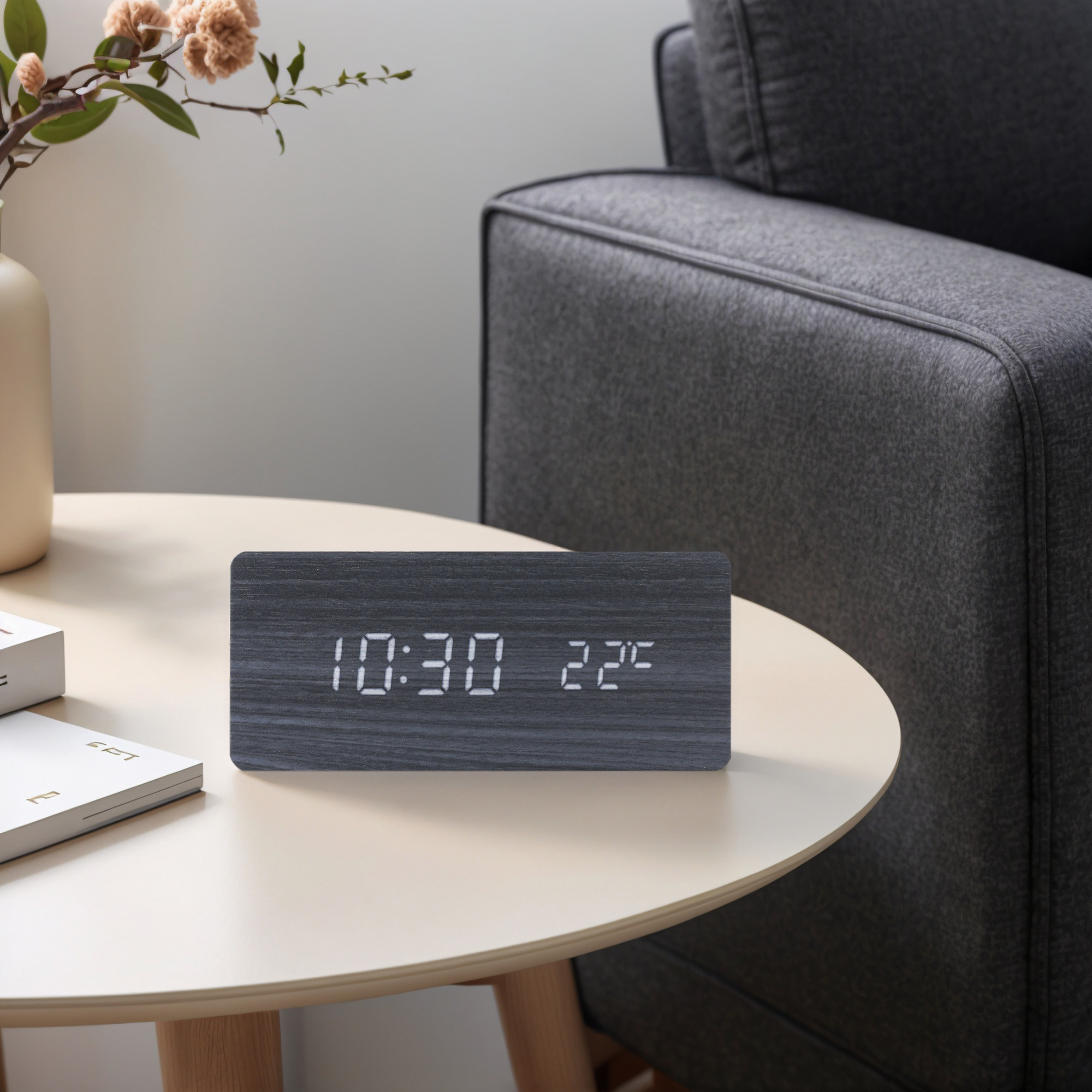 Unique Bargains Voice Activation Alarm Clock Black 6.7"L x 3.1"W x 2.8"H