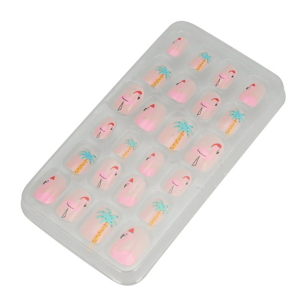 Uñas Postizas ANGGREK para Niñas Bricolaje Pegajosas Sin Olor 24 Piezas