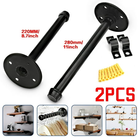 2pcs Industrial Black Iron Pipe Shelf Brackets 8 7 Steampunk