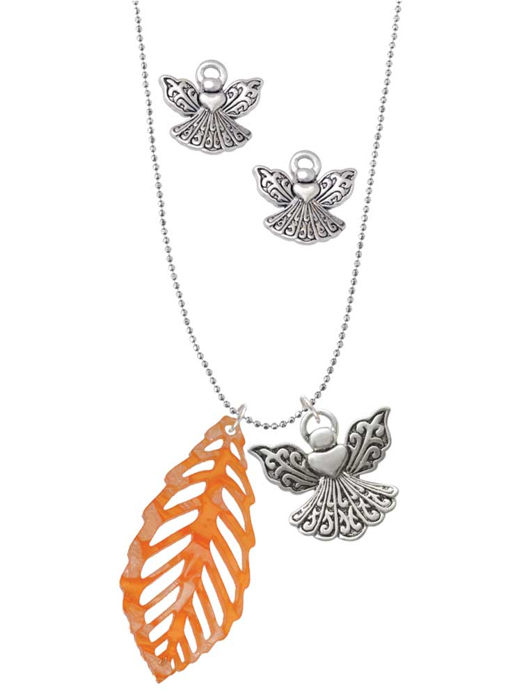 B-N O Nice Guardian ORANGE ANGEL NECKLACE Add To Your Jewelry  Or  As A Gift To Give Someone Special With Gold Gift Box Included