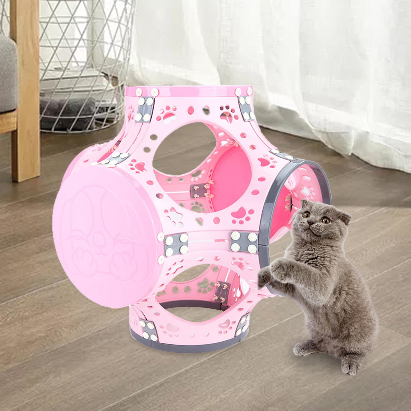 Cat Tunnel Pay Toy, Small Animals Indoor Home Playing, Cute Pet Supplies Cat Climbing Frame Pet Interactive Toy for Kitten Puppy Rabbits Pink