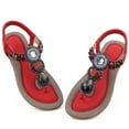 thumbnail image 6 of SWQZVT Women Flat Sandals Bohomian Sandals for Woman Trendy Summer Casual Thong Beach Sandals Red Fashion Shoe 6, 6 of 7