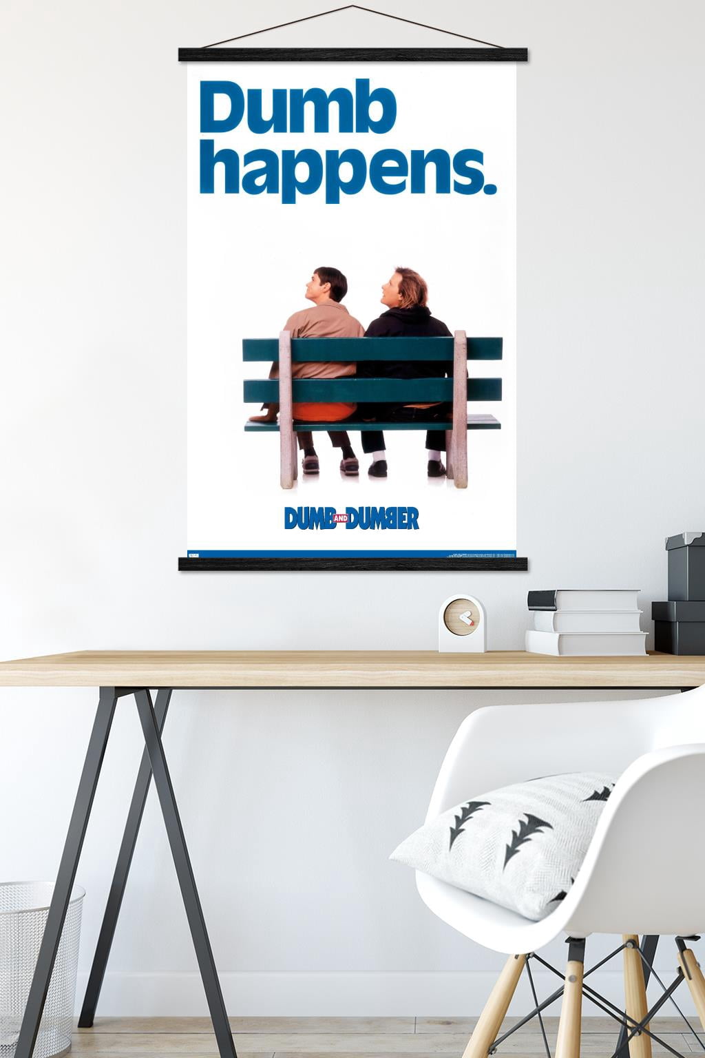 Dumb and Dumber - Dumb Happens Wall Poster with Wooden Magnetic Frame, 22.375" x 34"