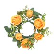 thumbnail image 2 of Dserhfy Mini Artificial Wreath Candle Ring Realistic Faux Rose Garland with Plastic Base Candle Wine Decoration Weddings Party Dining Table Centerpiece, 2 of 7