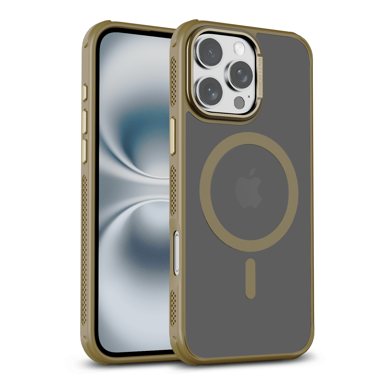 SZPSGC for iPhone 16 Pro Case, Compatible with MagSafe, Anti-fingerprint & Anti-scratch, Slim Translucent Matte Shockproof Military-Grade Protective Case for iPhone 16 Pro, Gold