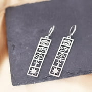 CXWIND Square Sun Egyptian Ankh Cross Hieroglyphs Hoop Earrings Ancient Egypt Goddess Wings Eye of Horus Drop Earring Jewelry