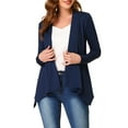 thumbnail image 1 of INSPIRE CHIC Women's Leopard Print Long Sleeve Open Front Cardigan Dark Blue M, 1 of 5