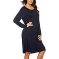 thumbnail image 6 of Avidlove Women’s Nursing/Delivery/Labor Nightgown Long Sleeve Maternity Sleepshirt for Breastfeeding with Button, 6 of 7