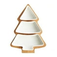 thumbnail image 2 of Eolstice Christmas Tree Tray With Ceramic Bowl - Christmas Tree-Shaped Ceramic Dried Fruit Snack Tableware Tray - Tree Shaped Ceramic Bowl - for Gathering, Dessert(B), 2 of 7