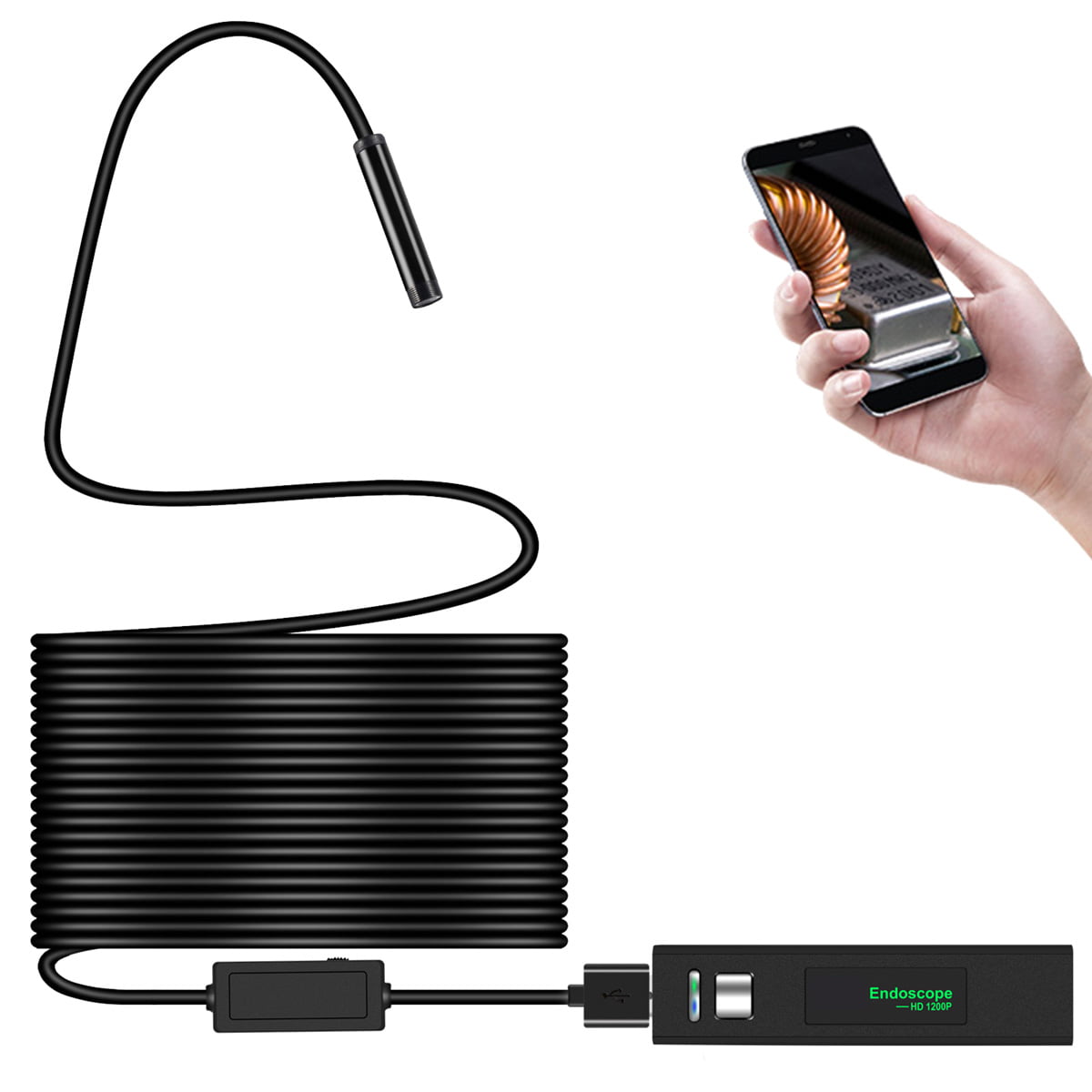 Endoscope Wireless WiFi LED IP68 Borescope Inspection Camera for iPhone Android 