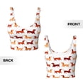 thumbnail image 6 of Rateoe Dachshund Walking Print Womens' Sports Bras Scoop Neck Sports Vest- Padded U Back Seamless High Impact Support, 6 of 7
