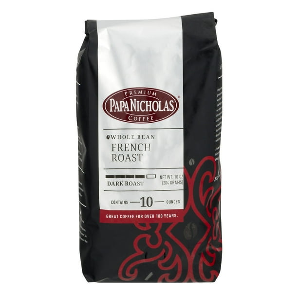 PapaNicholas Coffee French Roast Whole Bean 10oz Bag - Walmart.com