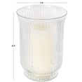 thumbnail image 3 of DecMode 8" Ribbed Glass Vase, 3 of 13