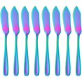 thumbnail image 1 of ORUYROP 8 Pieces Butter Knives, Stainless Steel Cheese Spreader (Rainbow), 1 of 6