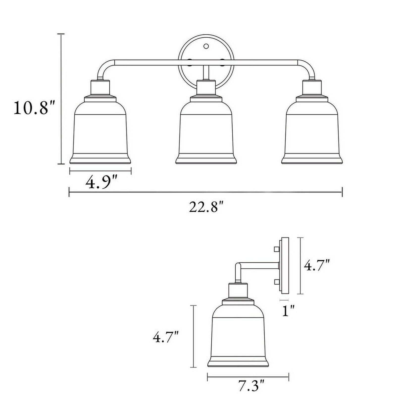 LNC Morrisave 22.8-in 3-Light Matte Gold LED Modern/Contemporary Vanity Light Bar
