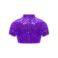thumbnail image 2 of Yhong Haut Court à Paillettes pour Filles, Danse de Rue Jazz, Violet 14, 2 of 5