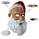 thumbnail image 2 of Máscara de Papá Noel, peluca, conjunto de barba, máscara de Papá Noel de felpa, conjunto de máscara de látex de Papá Noel, Botao, 2 of 2
