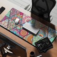 thumbnail image 2 of Long Mouse Pads for Desk,Multicolor Ethnic Geometric Pattern Desk Mats on Top Of Desks, Desk Mouse Pad Extra Large with 3mm Non-Slip Base and Stitched Edge for Gaming,Office,Work,Home 35.4"x15.7", 2 of 6