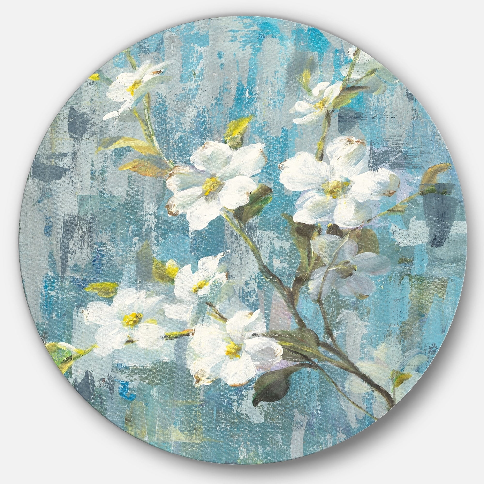 Design Art Designart Pastel Magnolia Ii Traditional Metal Circle Wall Art Walmart Com Walmart Com