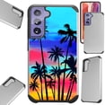 thumbnail image 1 of Compatible with Samsung Galaxy S22 Plus 5G 6.6" Hybrid Fusion Guard Phone Case Cover (Sunset Palm Tree), 1 of 1