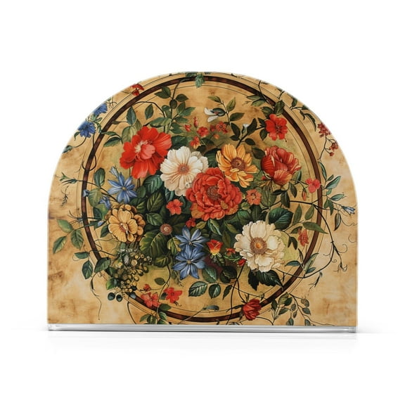 Vintage Medallion Floral Napkin Holders for Tables Napkin Stand Paper Holder Organizer Tabletop Tissue Box Dispenser