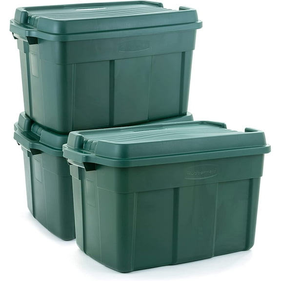 Rubbermaid ECOSense 37 Gal Recycled Plastic Storage Tote w/ Lid 3 Pack