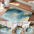 thumbnail image 5 of 2x3 Ft Entryway Area Rug, Turquoise Gold Kitchen Rug Runner Washable Floor Mat, Modern Abstract Teal Geometric Non Slip Indoor Door Mat Throw Carpet for Bathroom Living Room Bedroom, 5 of 8