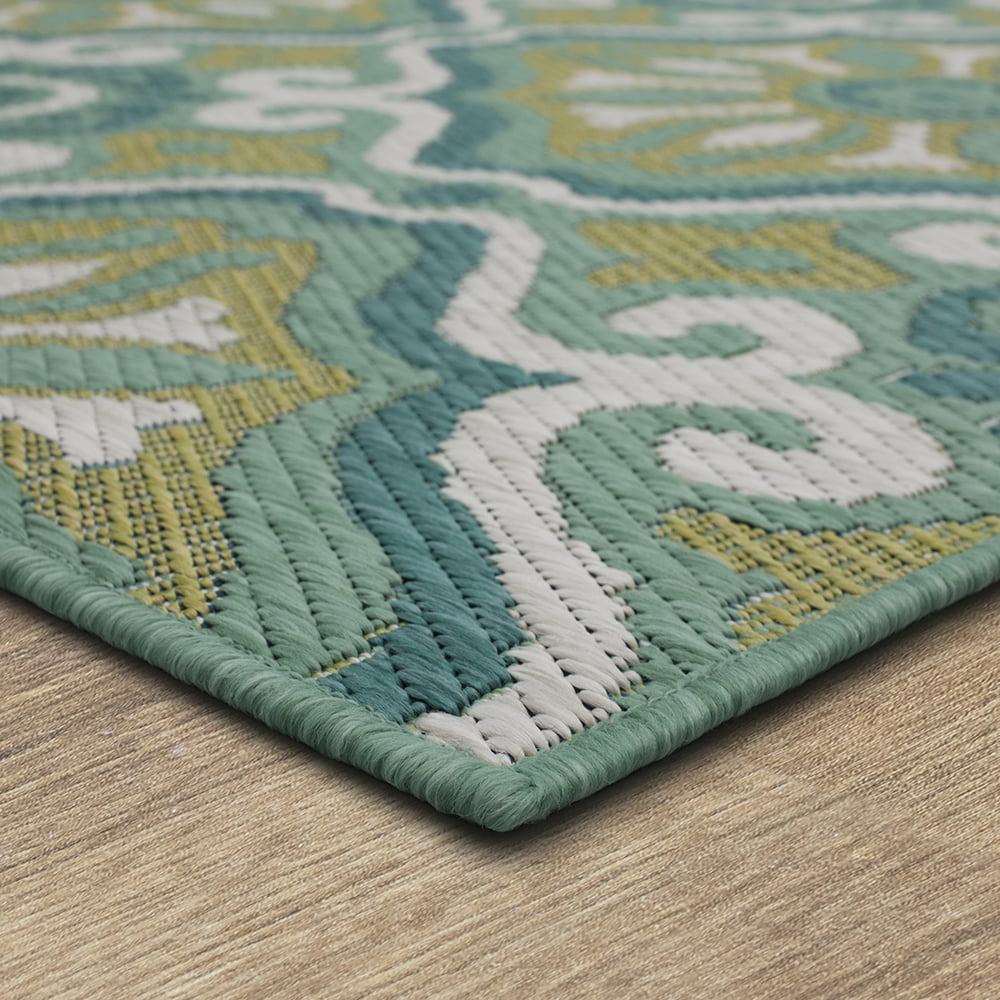 Mohawk Home Positano Outdoor Area Rug, Teal, 10' x 13'