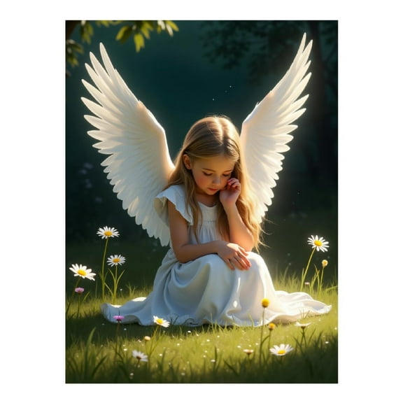 Diamond Art Kits for Adults - Cute Angel Print No.73 5D Frameless Dimond Painting Kit for Adults Beginner, Round Diamond Kits for Home Wall Decor, Gift for Women