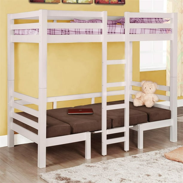 Bowery Hill 4 Piece Twin Bunk Bed Seat Cushion Set in Brown Walmart