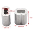 thumbnail image 2 of SDTC Tech Virola de cable de doble orificio con manga de bucle de engarzado de aluminio para cable de alambre de 3/16" de diámetro - Paquete de 10, 2 of 5